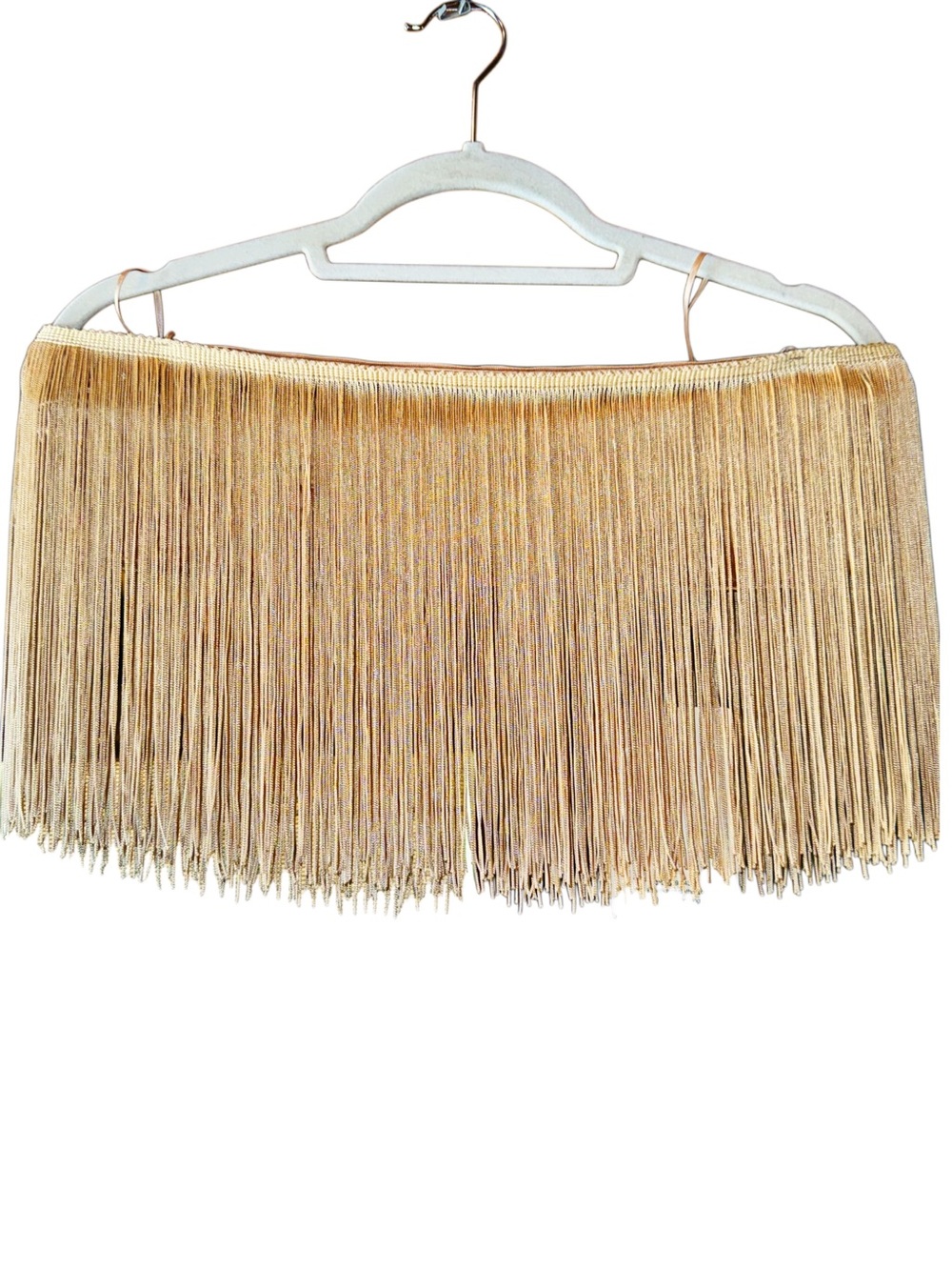 NWT - Klesis Gold Metallic Fringe Festival Strapless Top - Dolls Kill